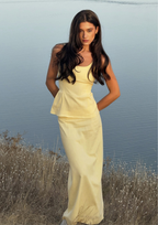 Melow Tailored Cotton Maxi Set - Yellow