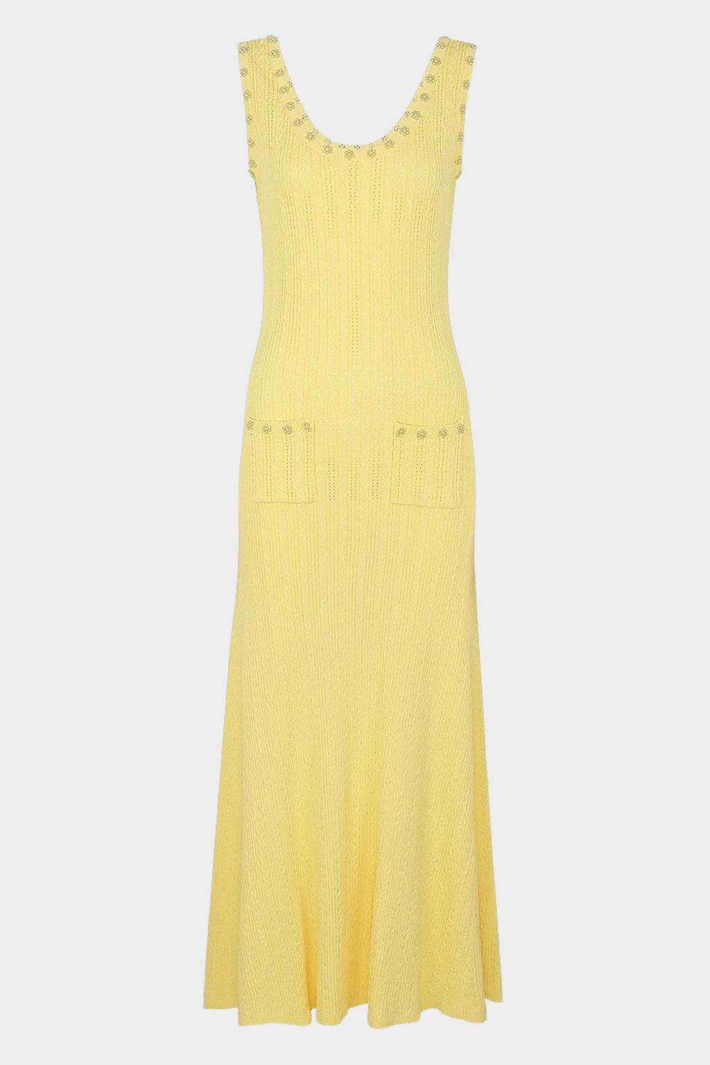 Rosette Pearl Knit  Flower Dress