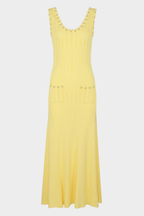 Rosette Pearl Knit  Flower Dress