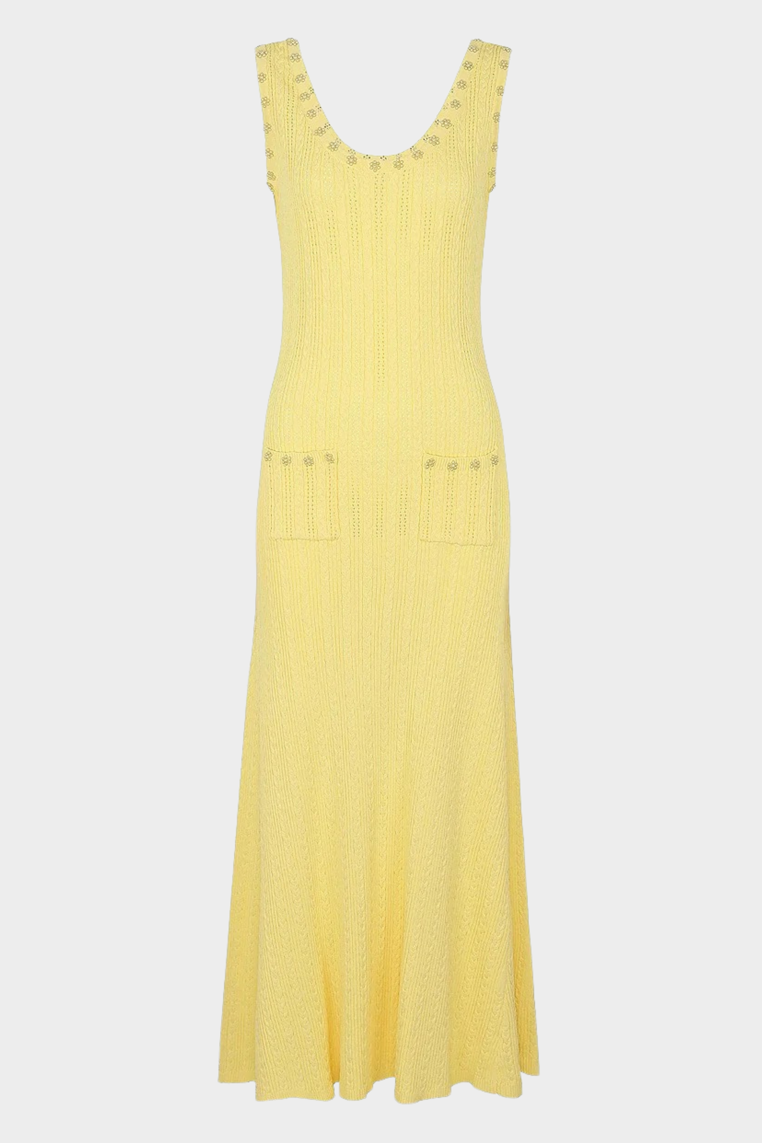 Rosette Pearl Knit  Flower Dress