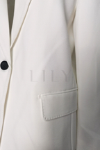 Signature Tailored classic Contrast  Buttons Suit Set