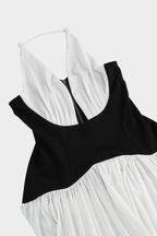 Marbella Halter Backless Contrast Maxi Dress