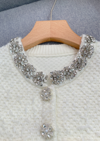 Crystal Bloom Short Sleeve Tweed Knit Mini Dress