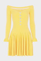 Élise Off Shoulder Crystal Knit Mini dress