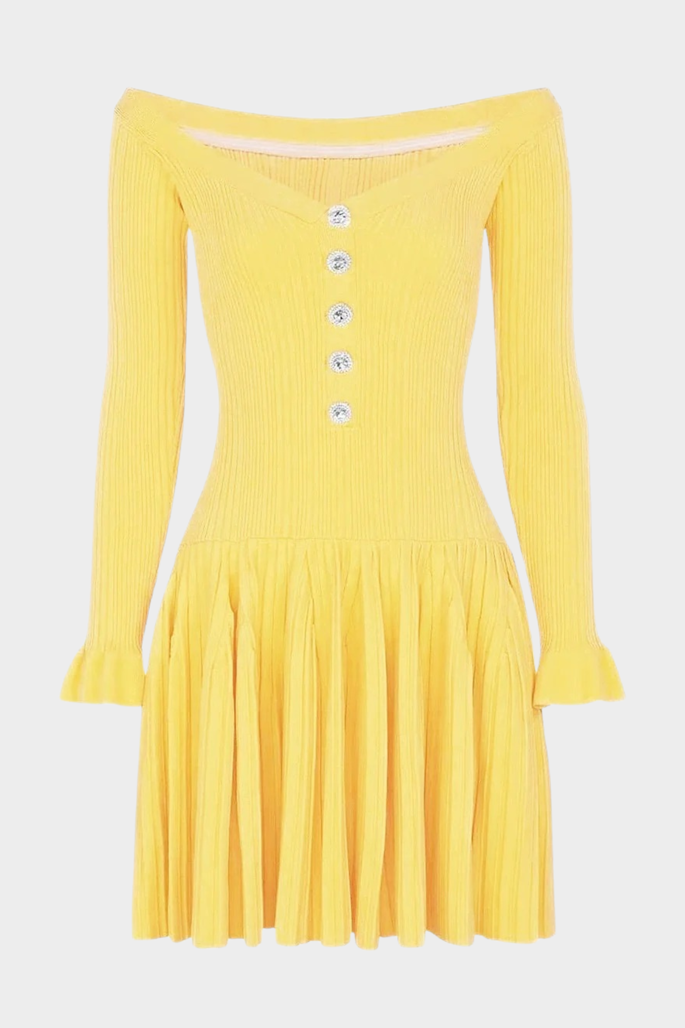Élise Off Shoulder Crystal Knit Mini dress