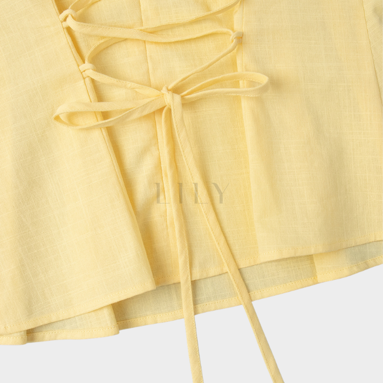 Melow Tailored Cotton Maxi Set - Yellow