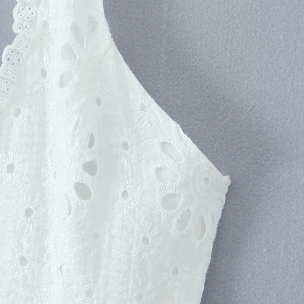 Embroidered Lace Halter Mini Dress
