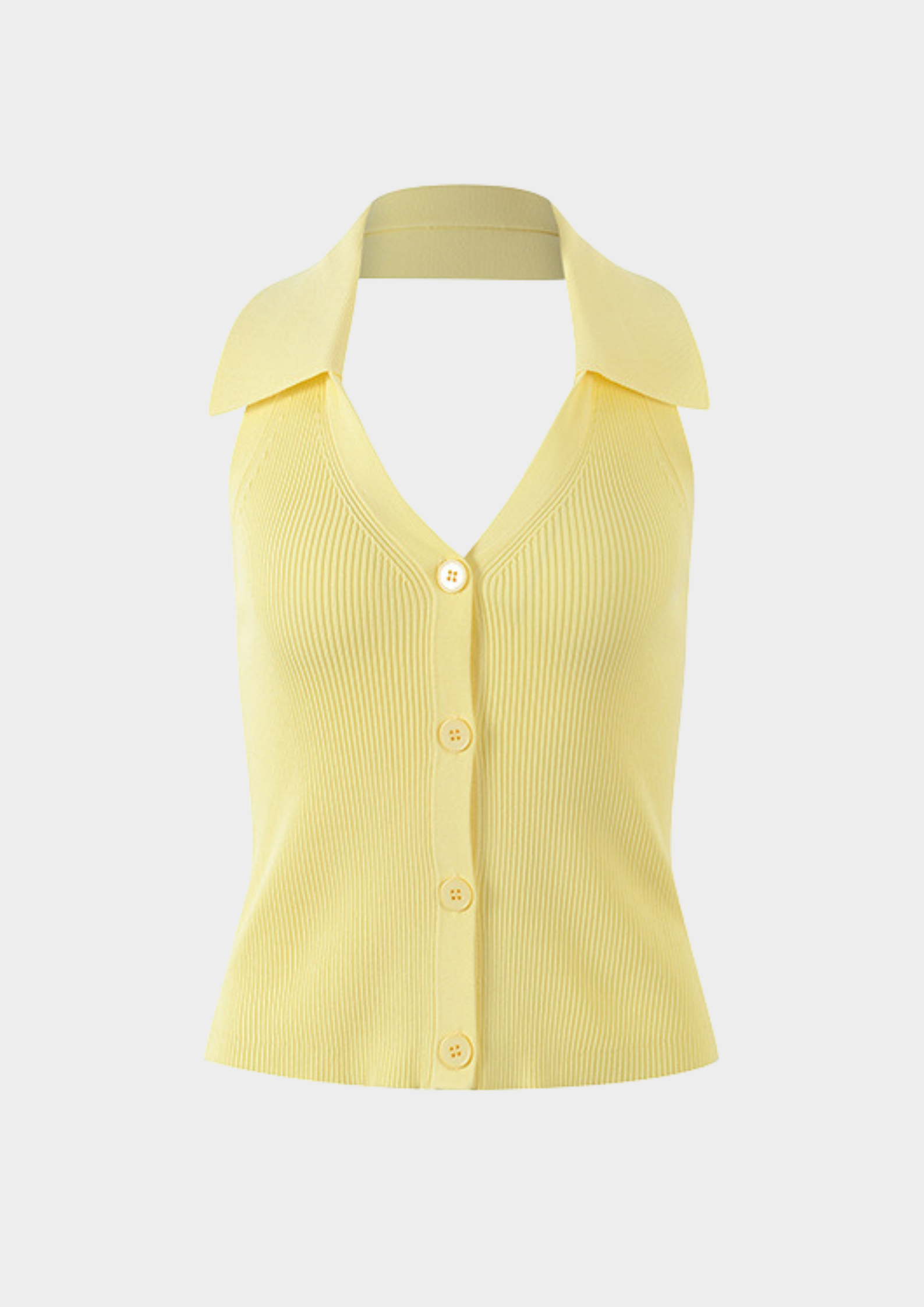 Lemon Halter Ice Knit Top