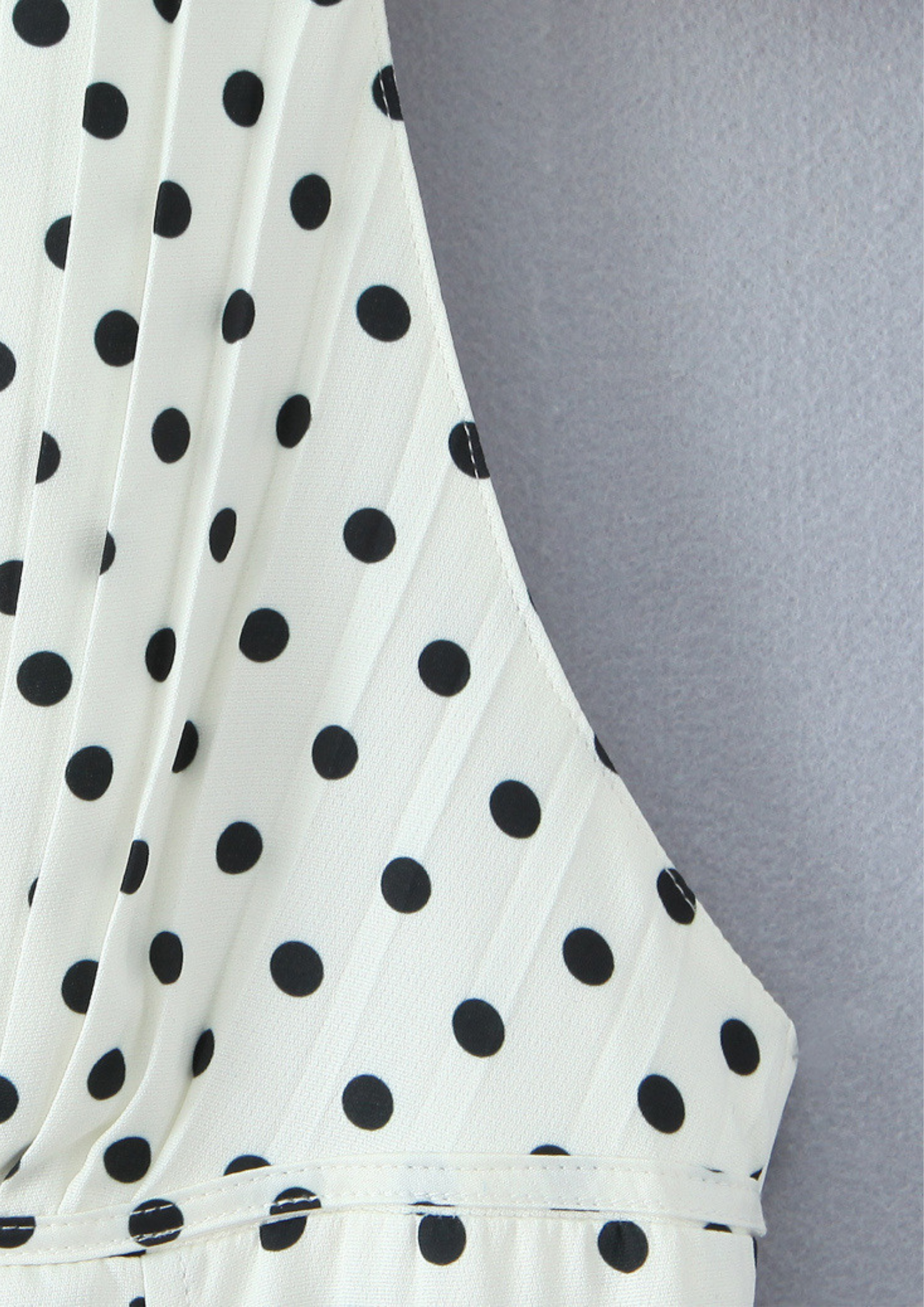 Velour Dot Halter Backless Mini Dress