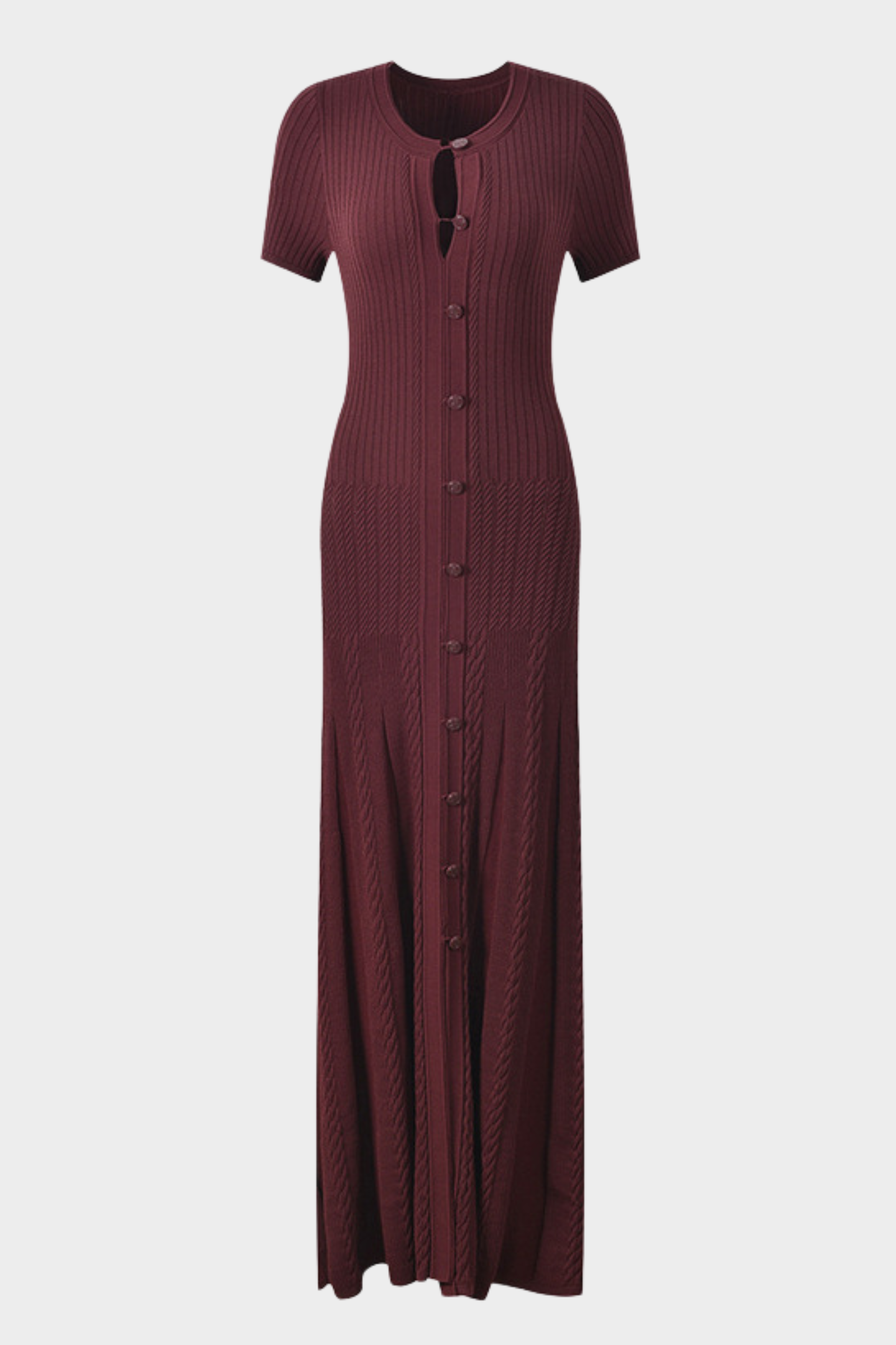 Luxe Viscose Button Down Knit Maxi Dress In Navy Blue