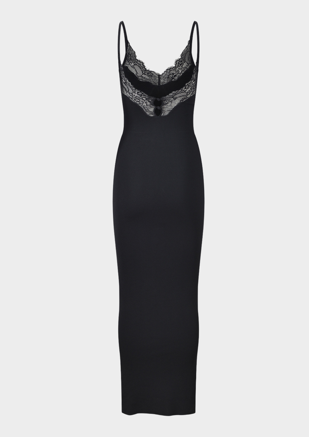 Lace Trim Sculpting Maxi Dress