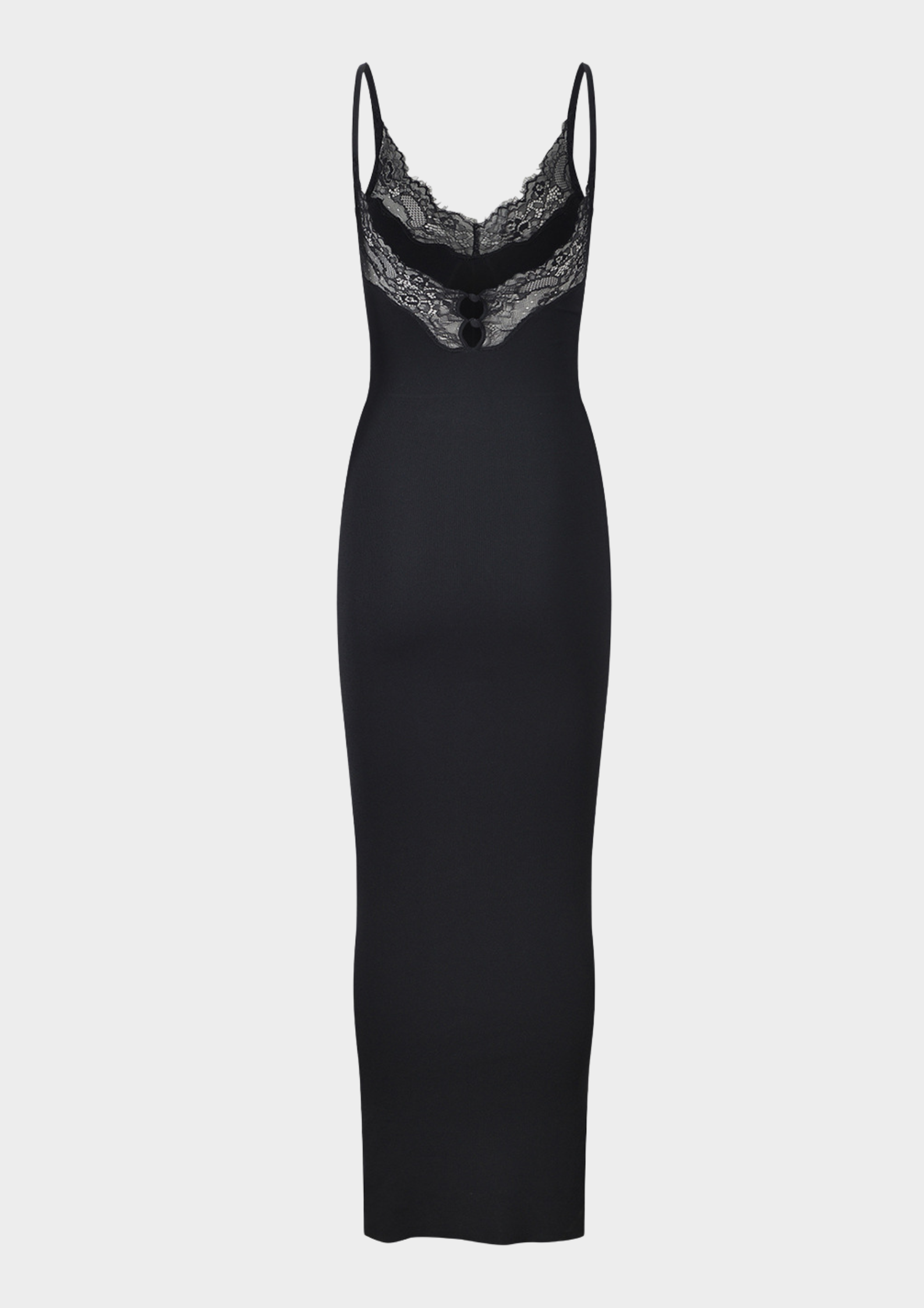 Lace Trim Sculpting Maxi Dress