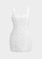 Rosé Bloom Flower Lace Back Mini Dress