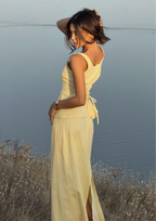 Melow Tailored Cotton Maxi Set - Yellow