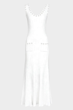 Rosette Pearl Knit  Flower Dress