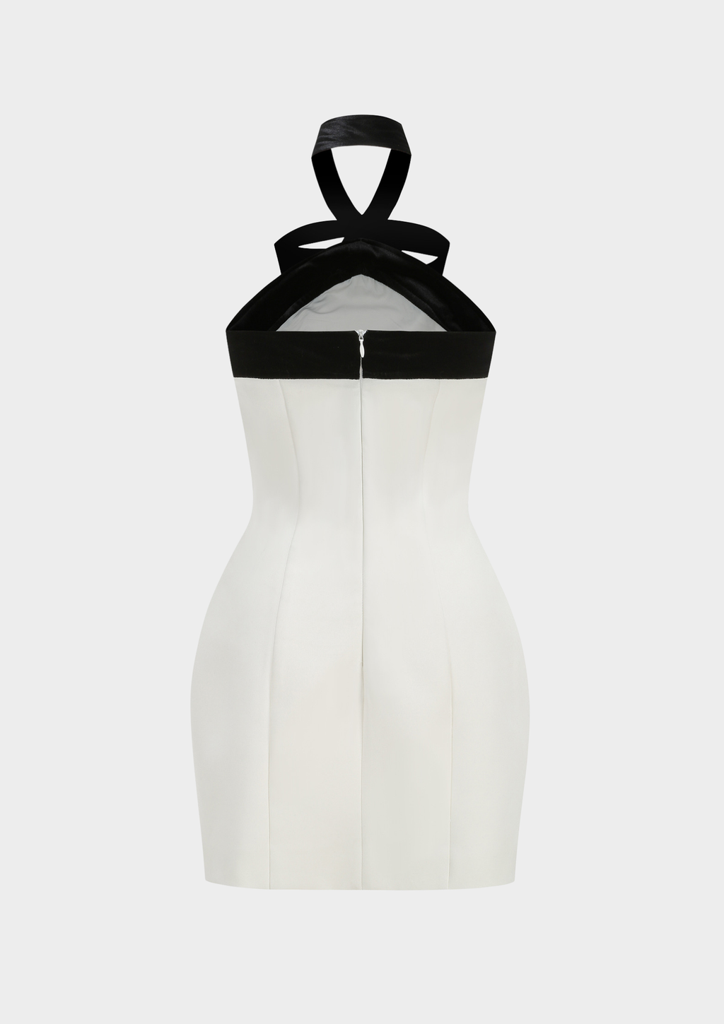 Monochrome Bow Halter Mini Dress