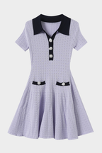 Capri Pearl Viscose knit Hollow Mini Dress
