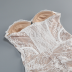 Strapless Lace Corset  Drape Mini Dress