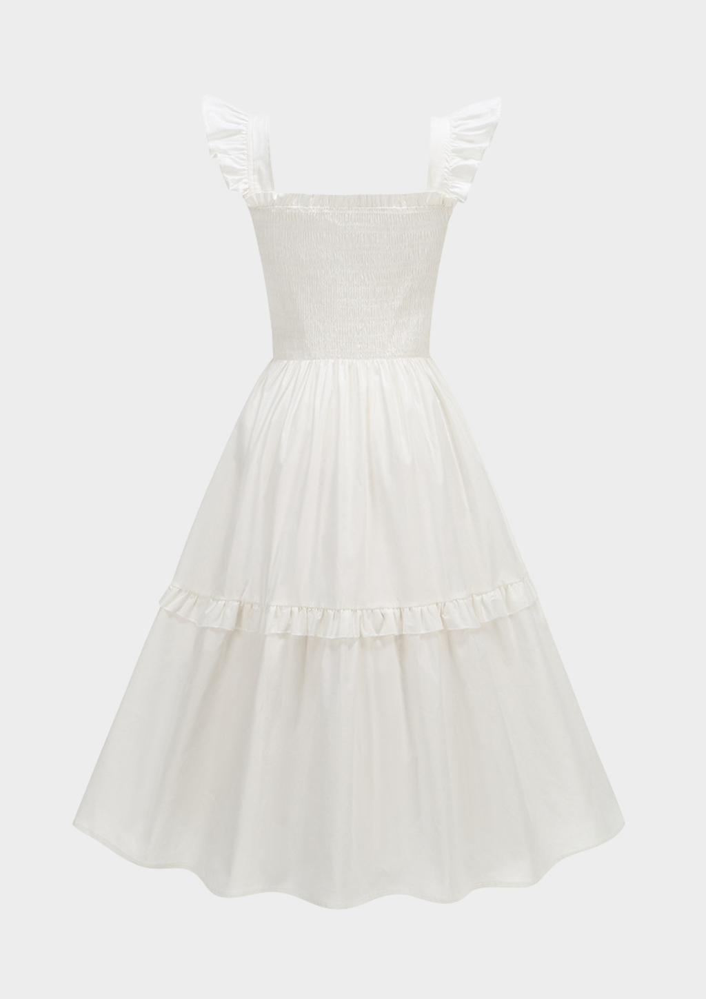 Ivory Meadow Smocked Midi Dress