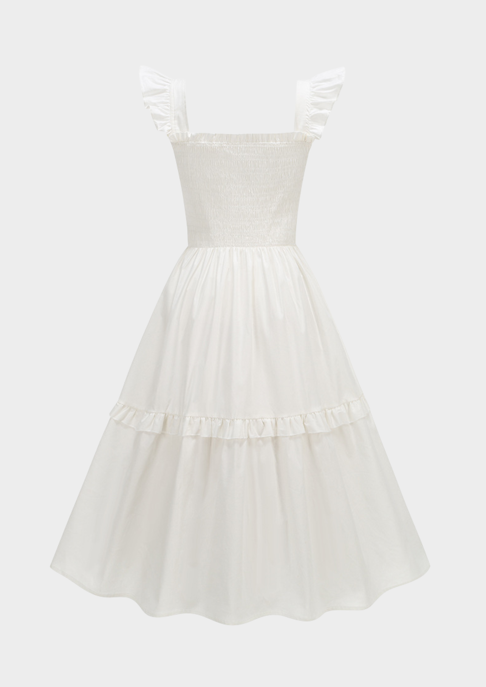 Ivory Meadow Smocked Midi Dress