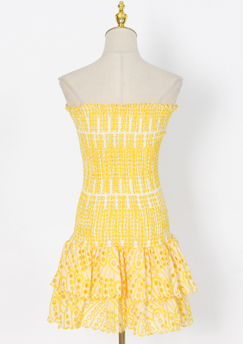 Sunlit Embroidered Strapless Mini Dress