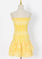 Sunlit Embroidered Strapless Mini Dress