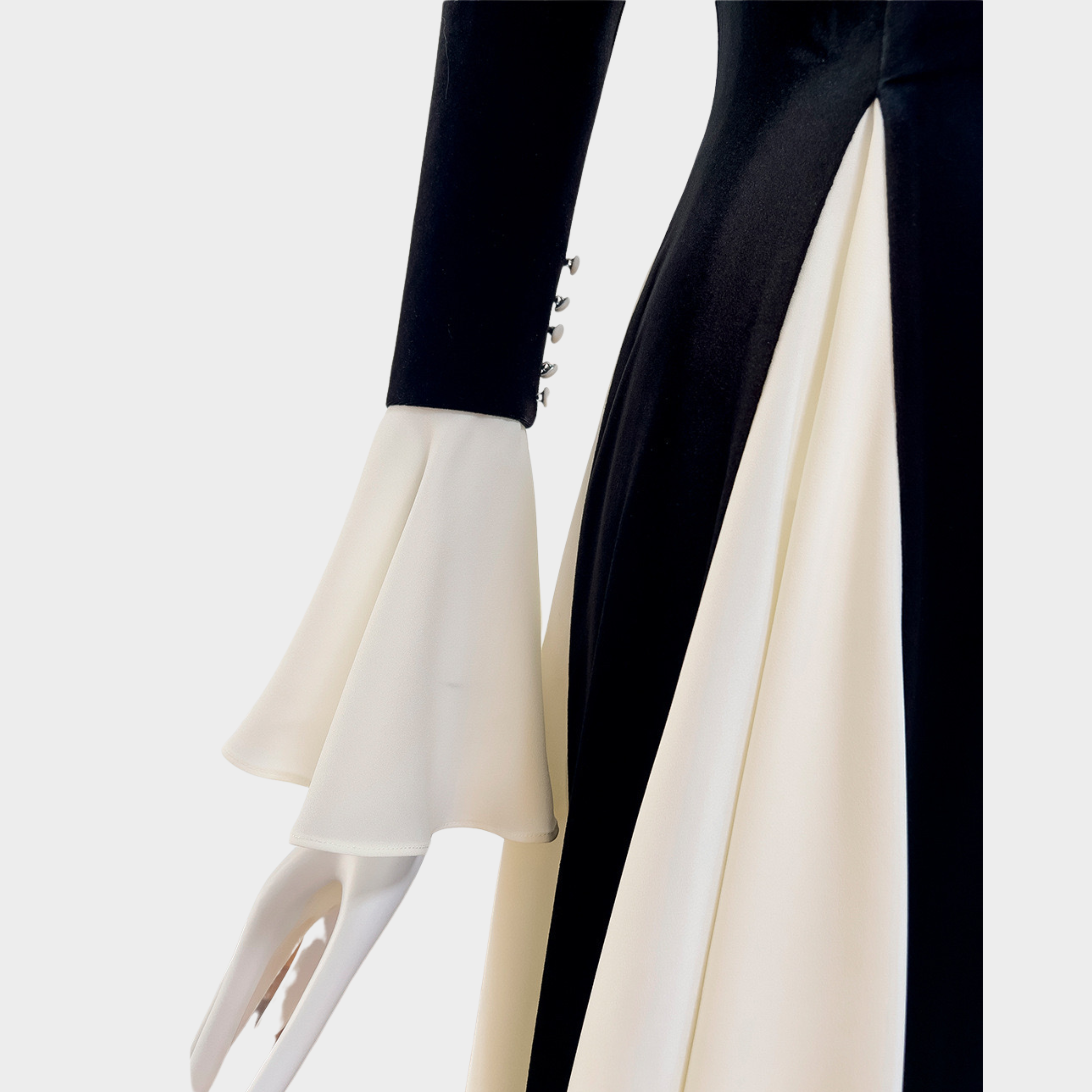 Flare Elegance in Monochrome Maxi Dress