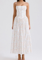 Valeria Floral Bodice Maxi Dress