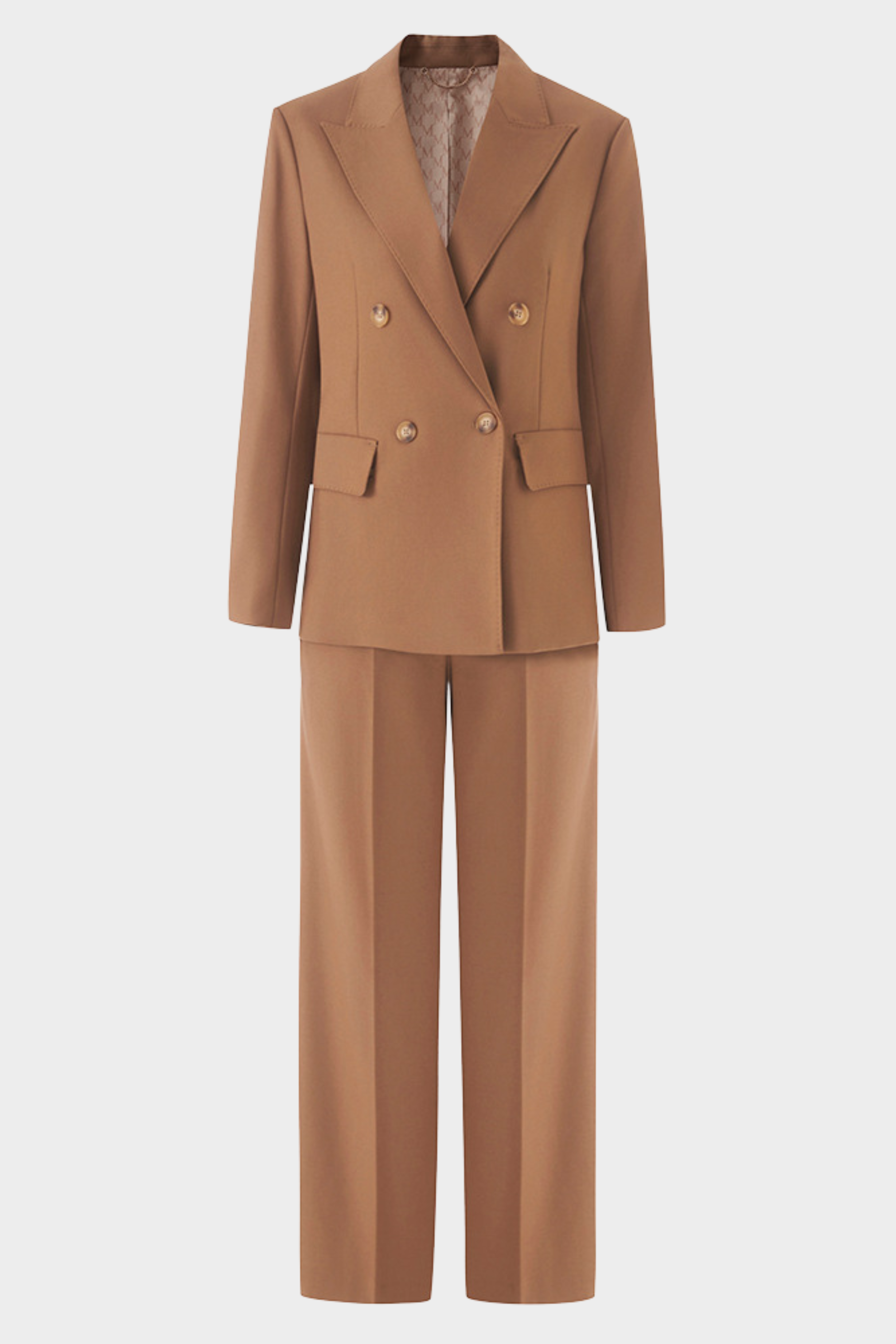 Signature Bordeaux Structured Suit with Wide Leg Trousers