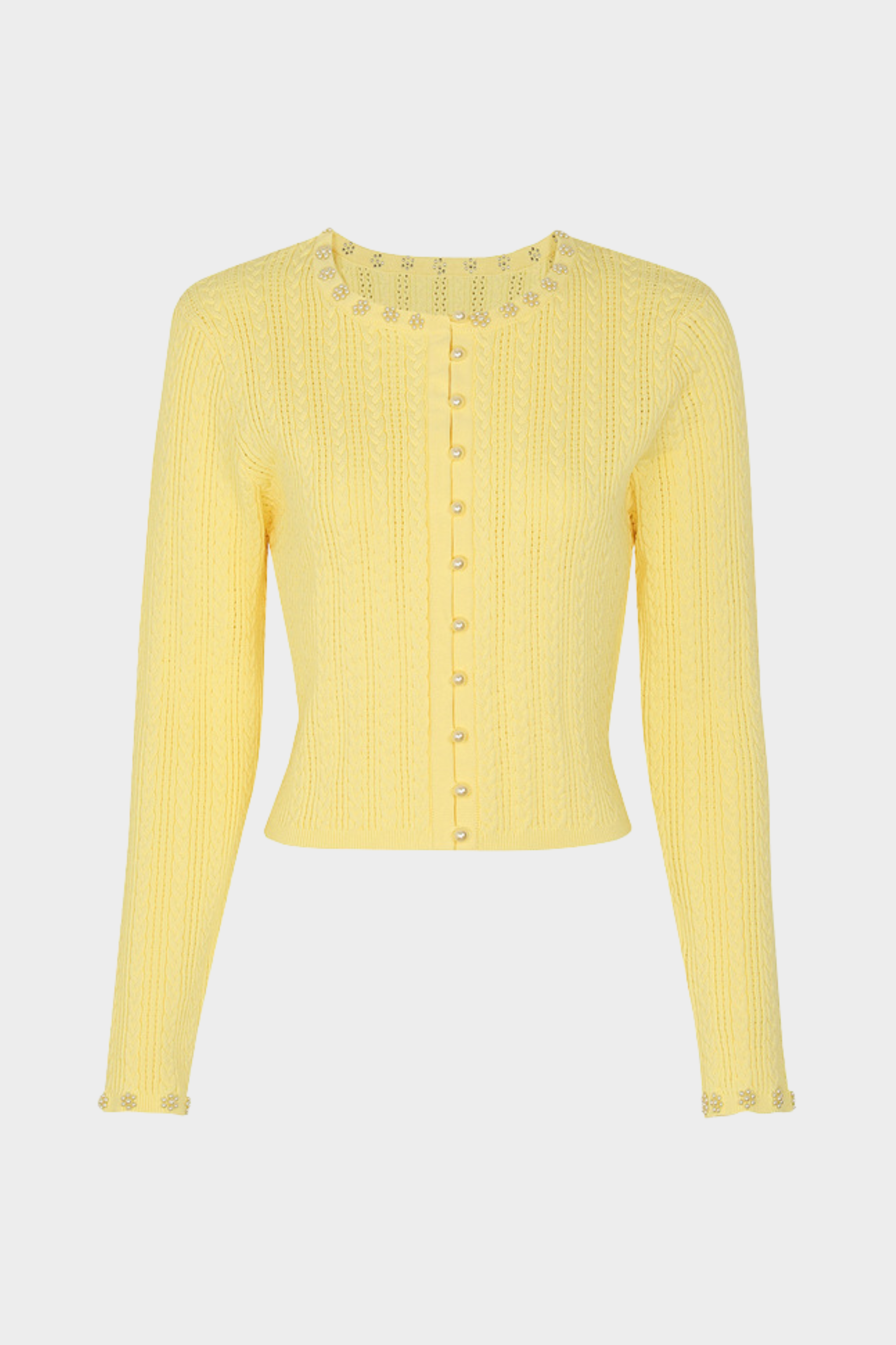Rosette Pearl Knit Flower Cuffs  Top