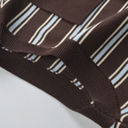 Espresso Stripe Knit Polo Top