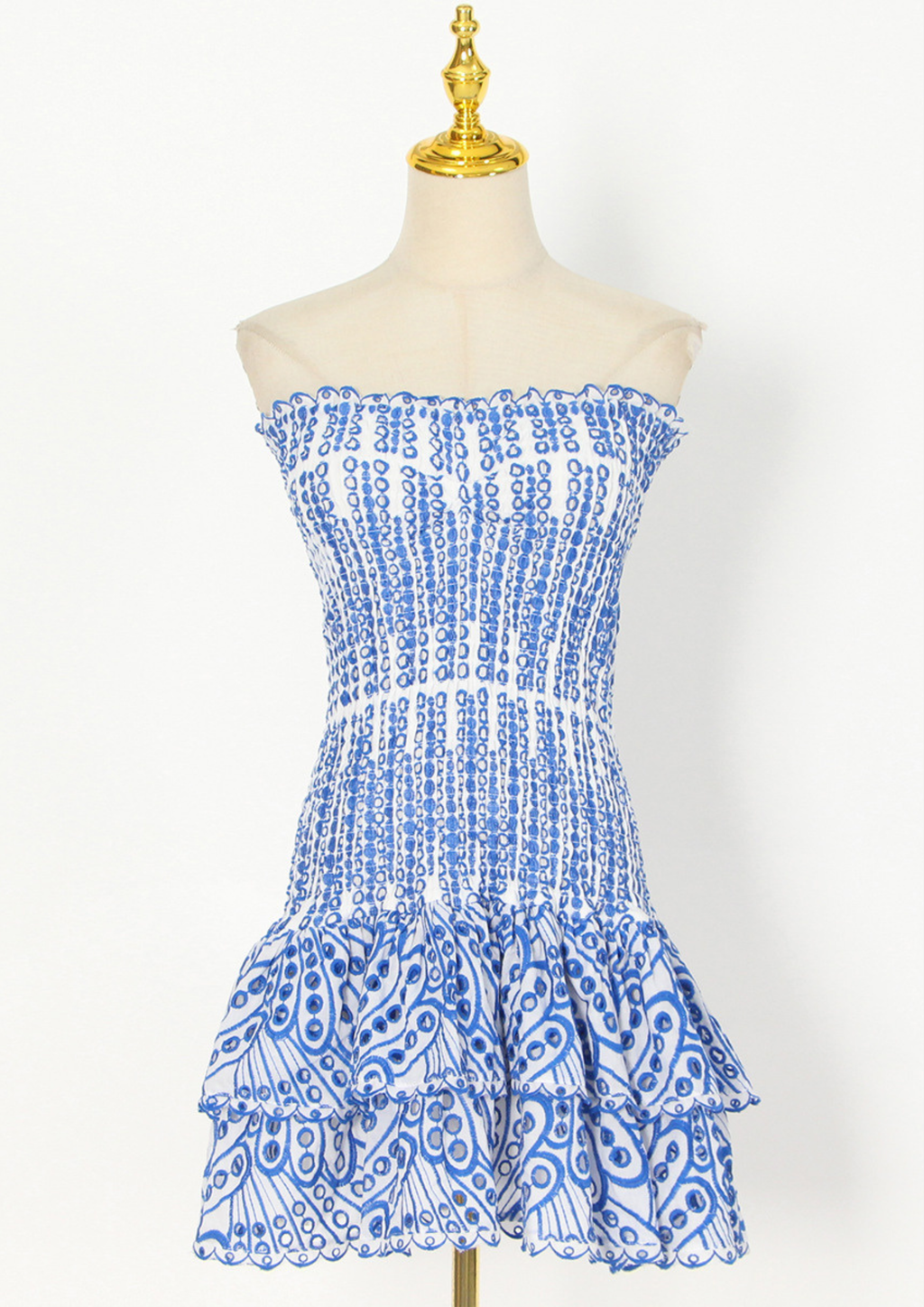 Sunlit Embroidered Strapless Mini Dress