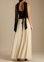 Celeste Contrast Corset Chiffon Maxi Dress