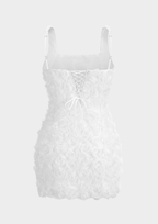 Rosé Bloom Flower Lace Back Mini Dress