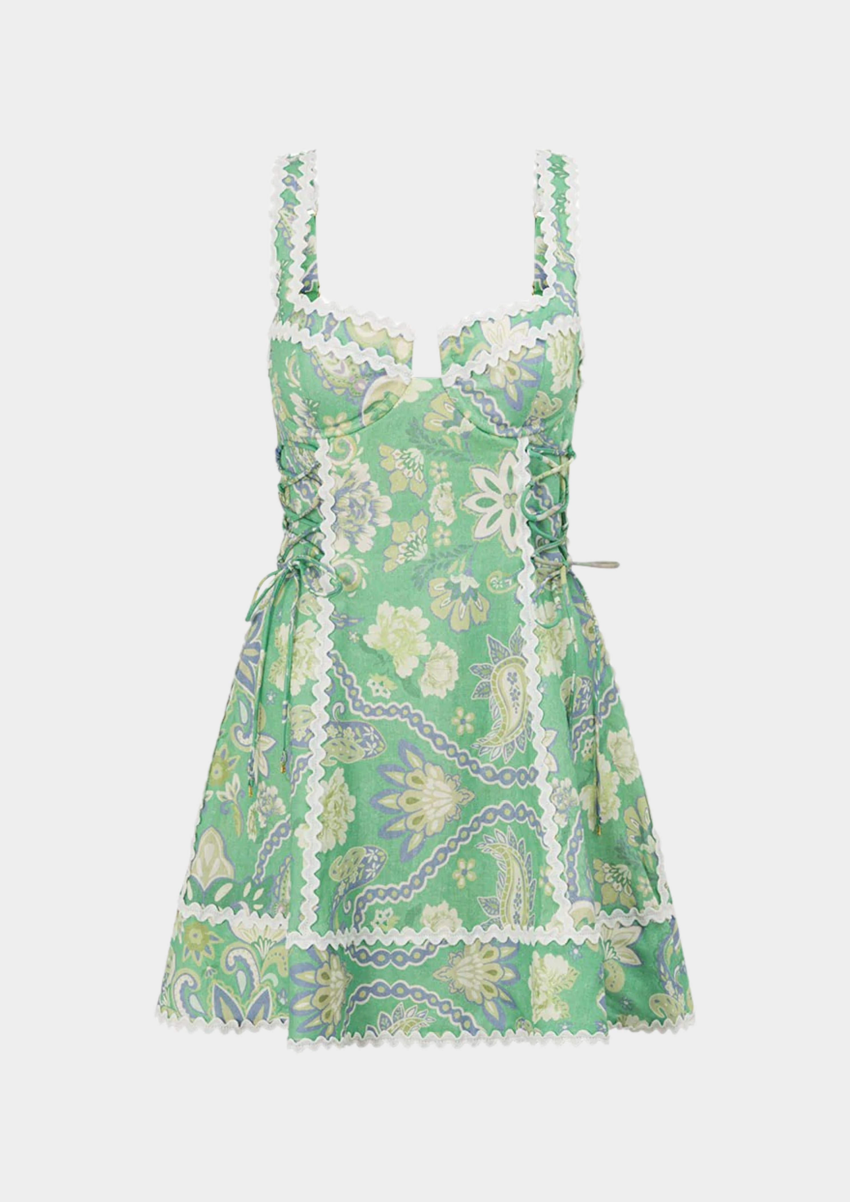 Verdé Muse Lace-Up Mini Dress