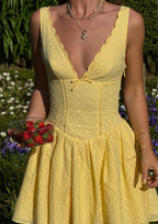 Sole Deep V Lace Mini Dress