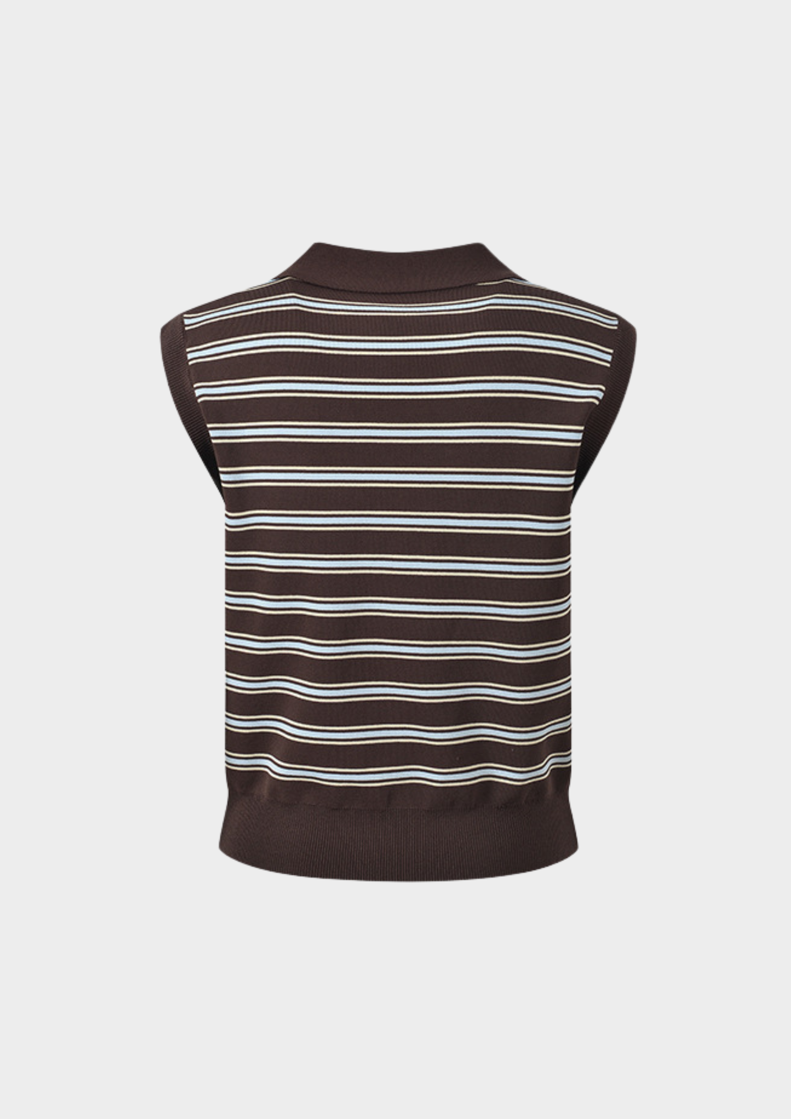 Espresso Stripe Knit Polo Top