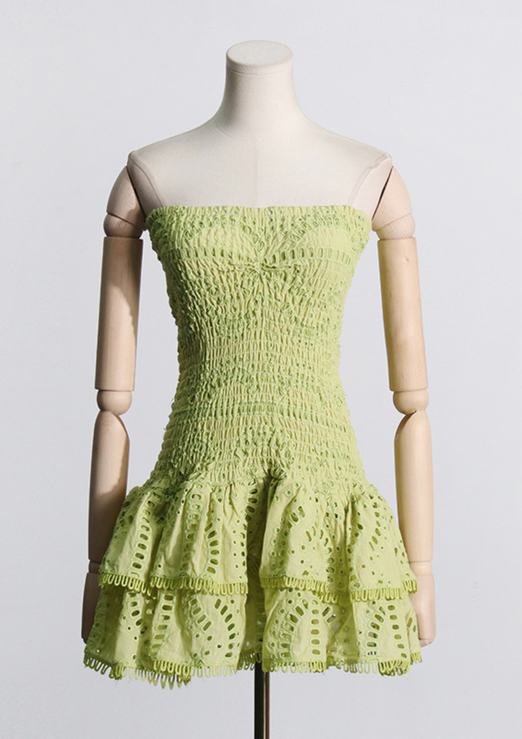 Mila  Embroidered Strapless Mini Dress
