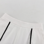 Contrast Trim Vest  Wide Leg Pants Set