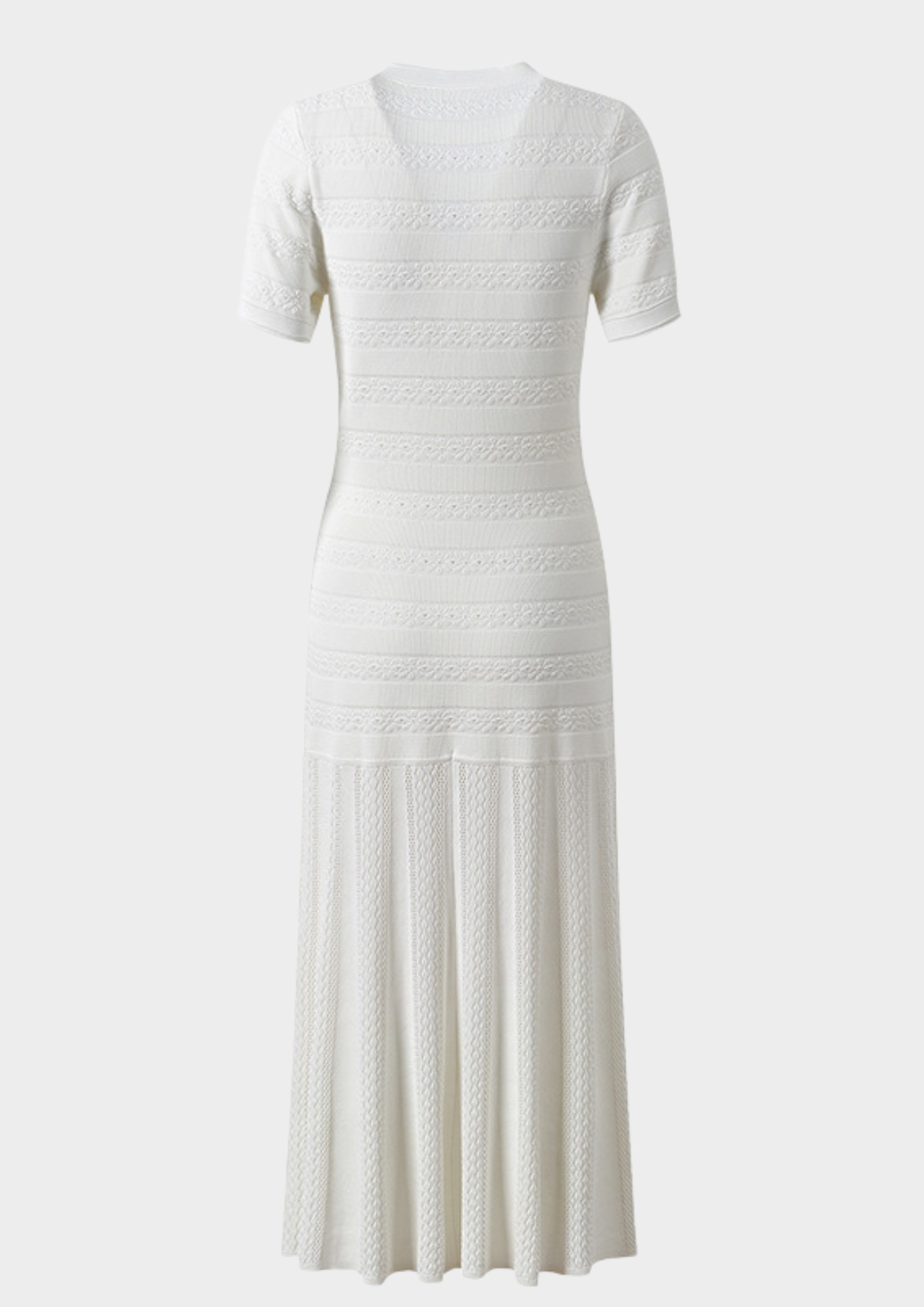 Ivory Elegance Textured Knit Maxi Dress
