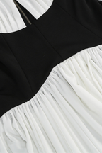Marbella Halter Backless Contrast Maxi Dress