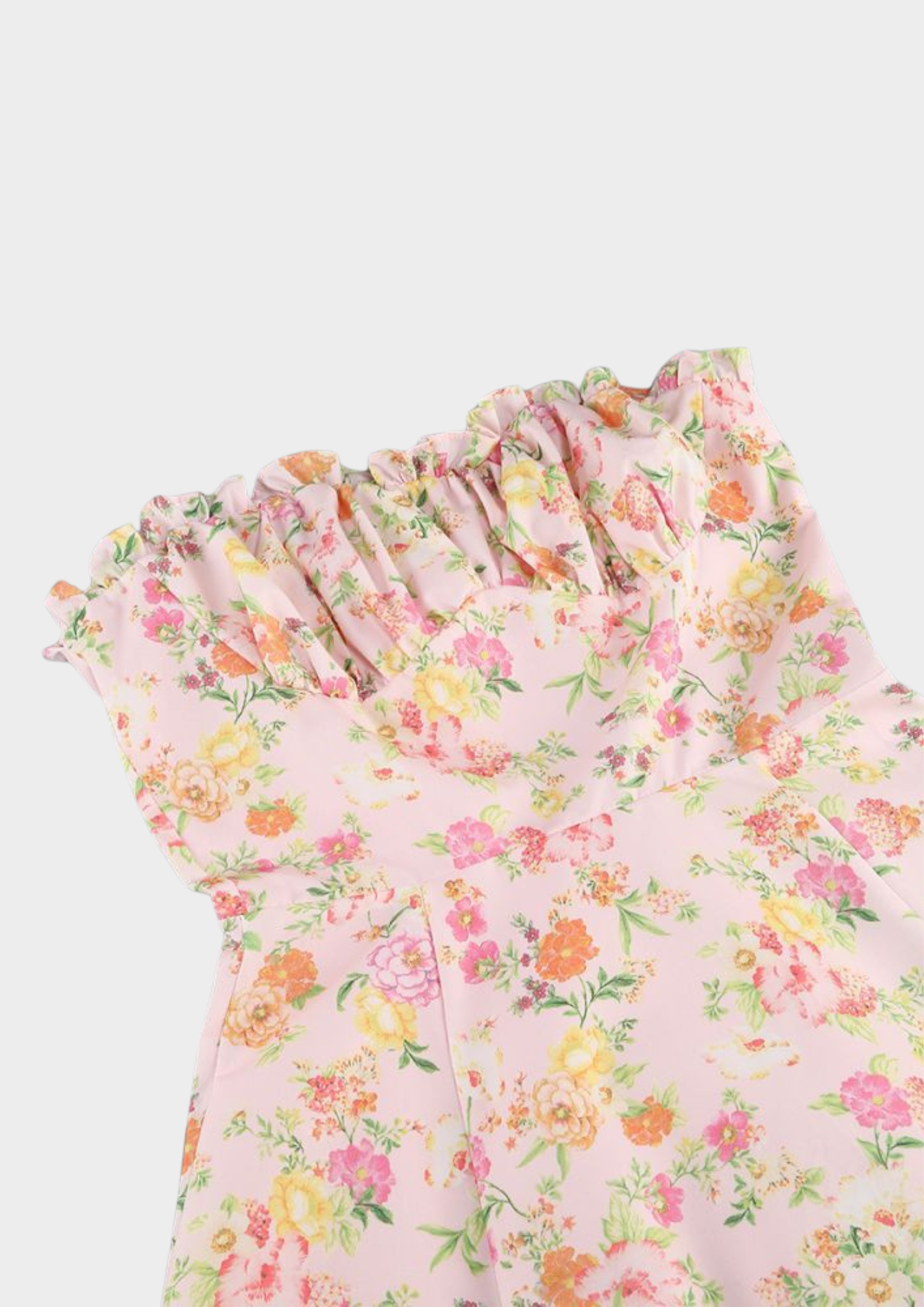 Serena Fishbone Lace Up Maxi Dress – Pink Floral