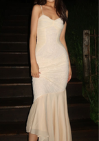 Amelia Apricot Dream Lace Mermaid Dress