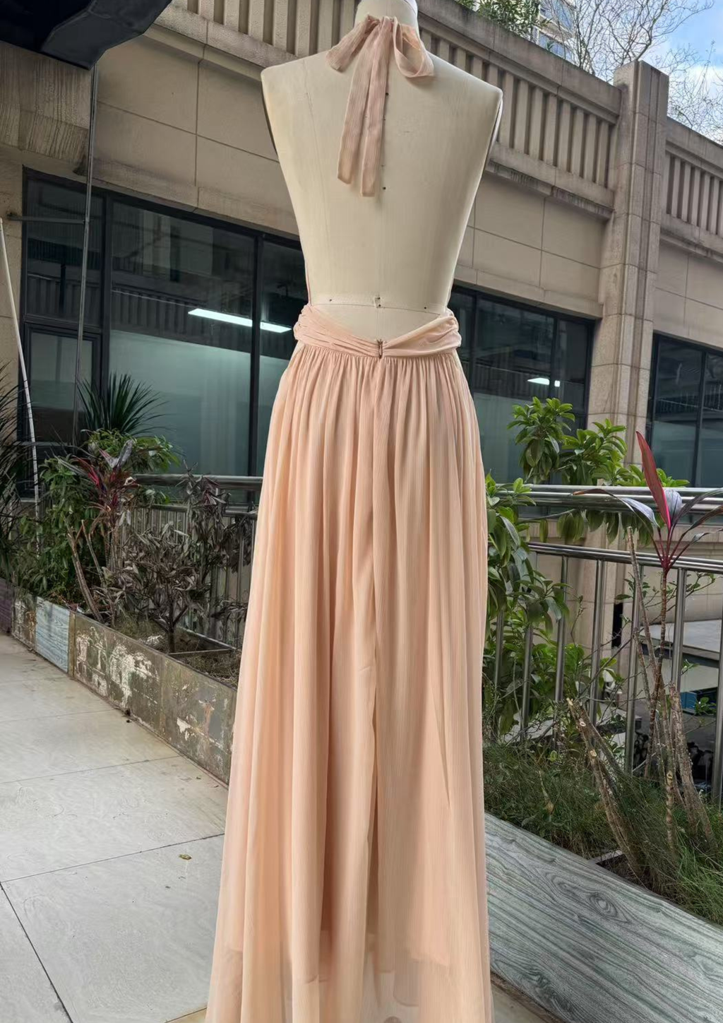 Ethereal Drape Backless Maxi Dress