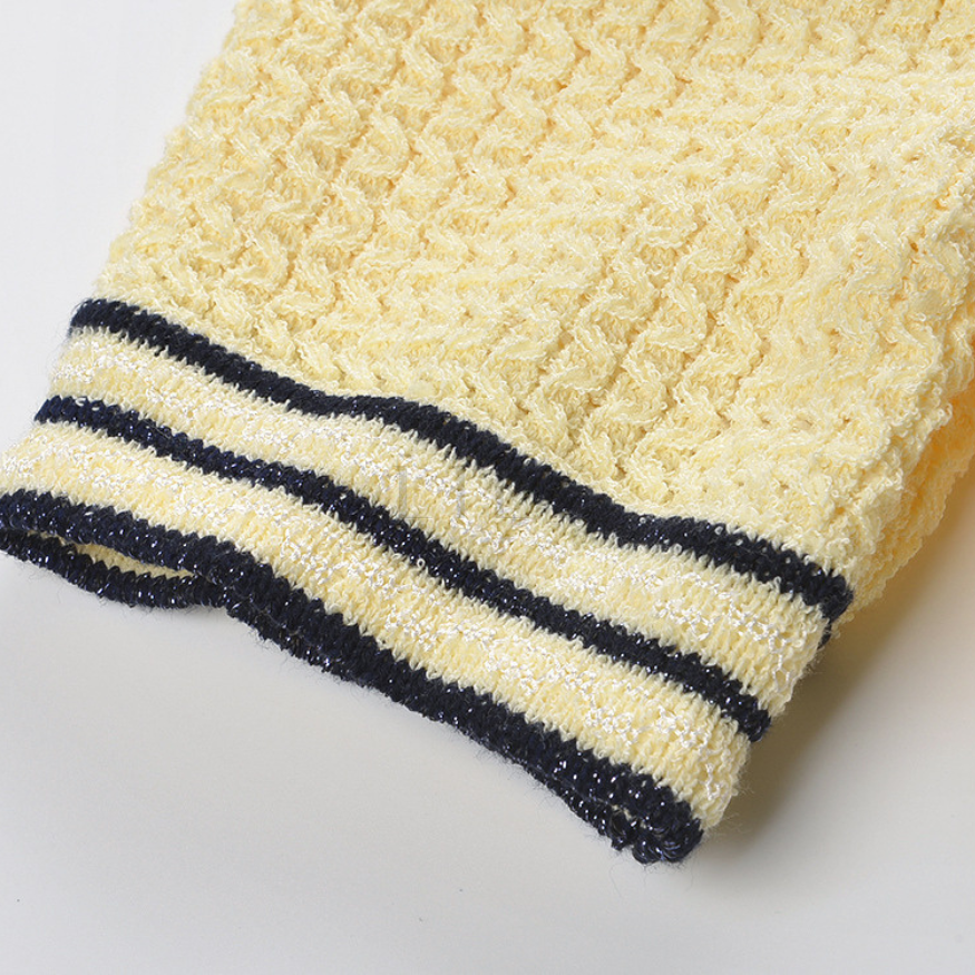 Marina Stripe Button Detail Knit Mini Dress