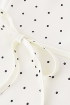 Lily-Retro Charm Polka Dot Satin V Neck Maxi Dress