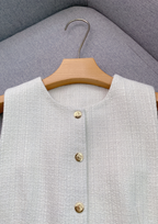 Iris Ivory Tweed Sleeveless Vest Top