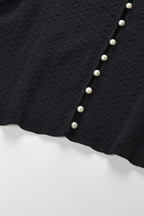 Pearl Luxe Trim Cropped Knit Cardigan Top
