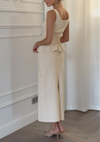 Melow Tailored Cotton Maxi Set - Off White