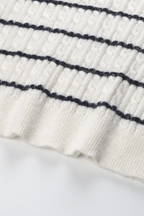 Pearl Striped Jacquard Knit Sweater Top